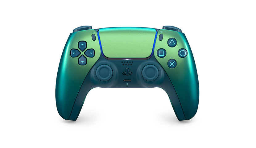 دسته PS5 سبز آبی کروم